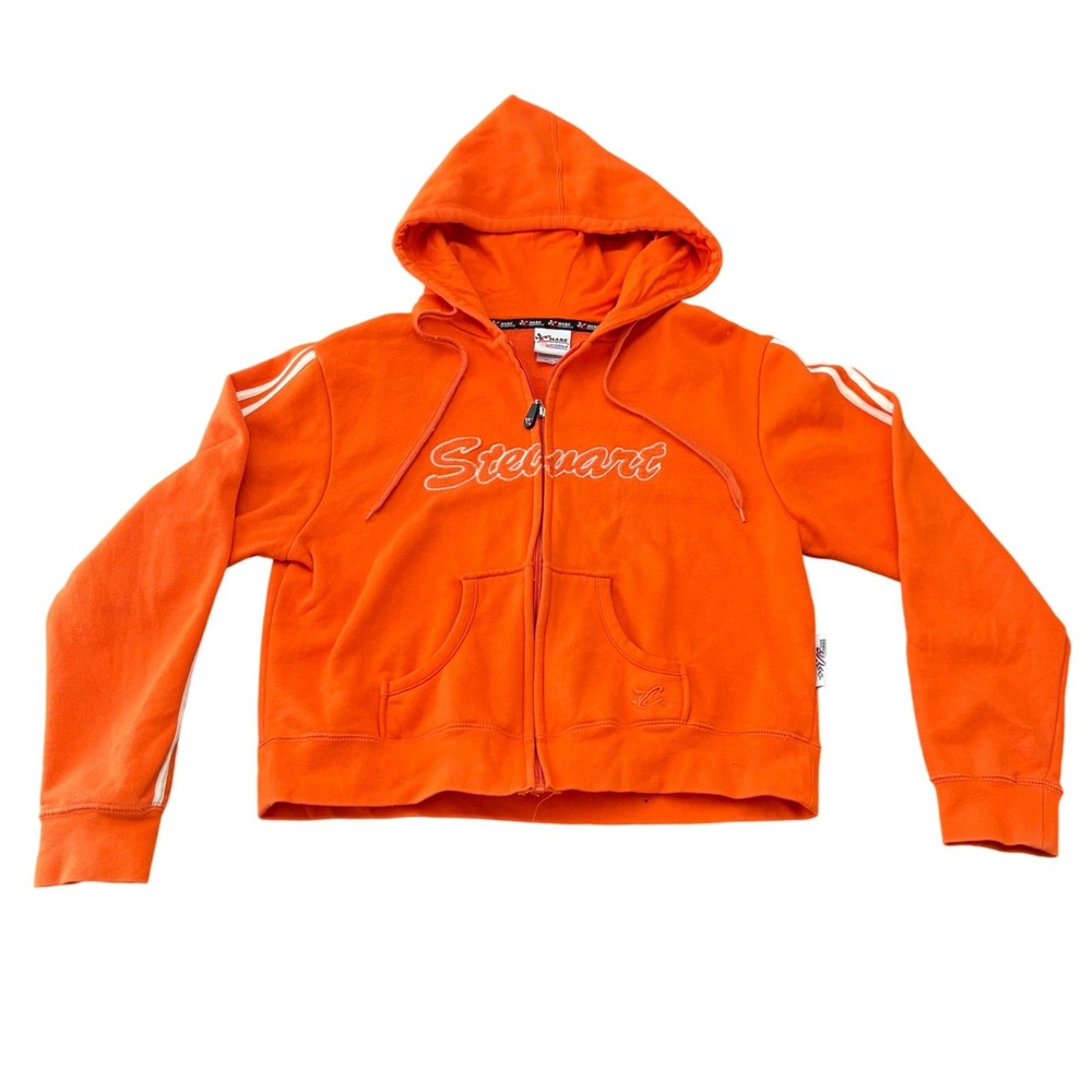 VTG Y2K Chase Authentics Nascar Tony Stewart Orange Zip Up Hoodie Womens Large